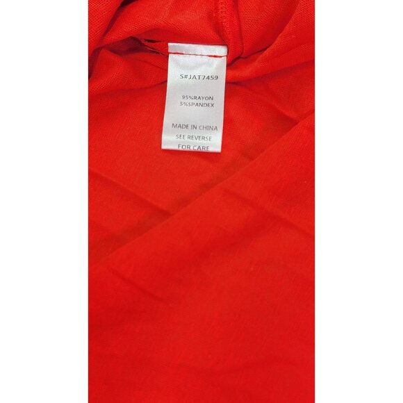 la Miel T-Shirt Red V-Neck Raw Hem Short Sleeve New - Picture 5 of 9